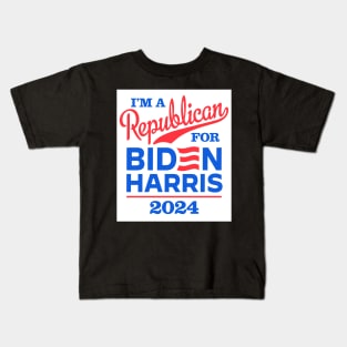 I'm a Republican For Biden 2024 Kids T-Shirt